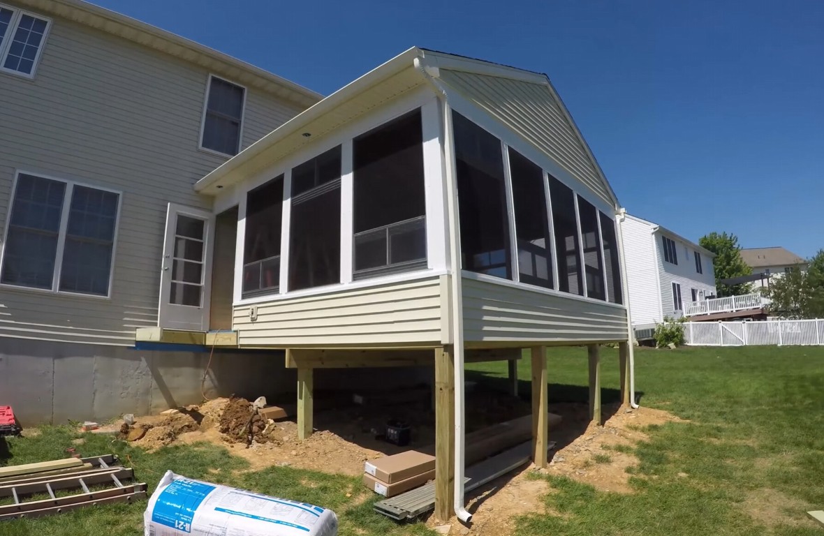 Sunroom under construction showing professional installation in Fremont, CA