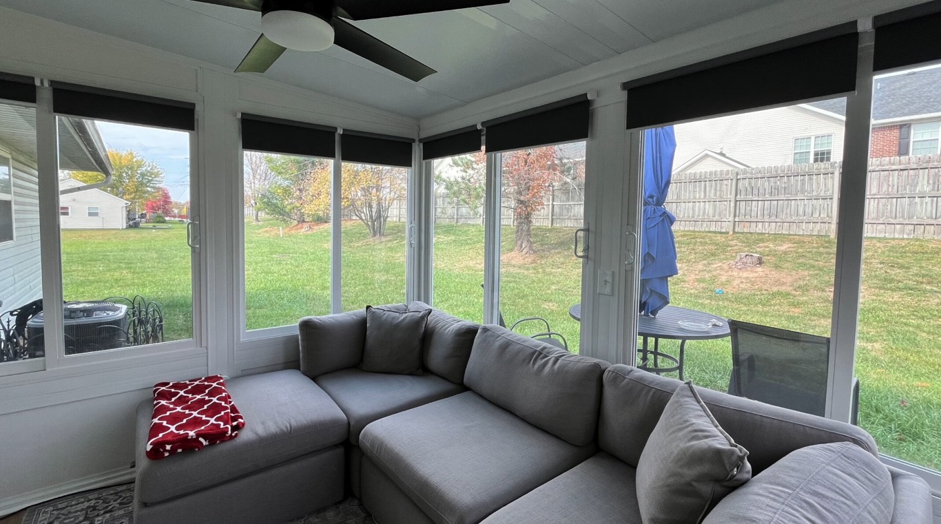 Three-season sunroom with panoramic windows in Fremont, CA